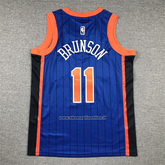 Maglia Bambino New York Knicks Jalen Brunson #11 Citta 2023-24 Blu